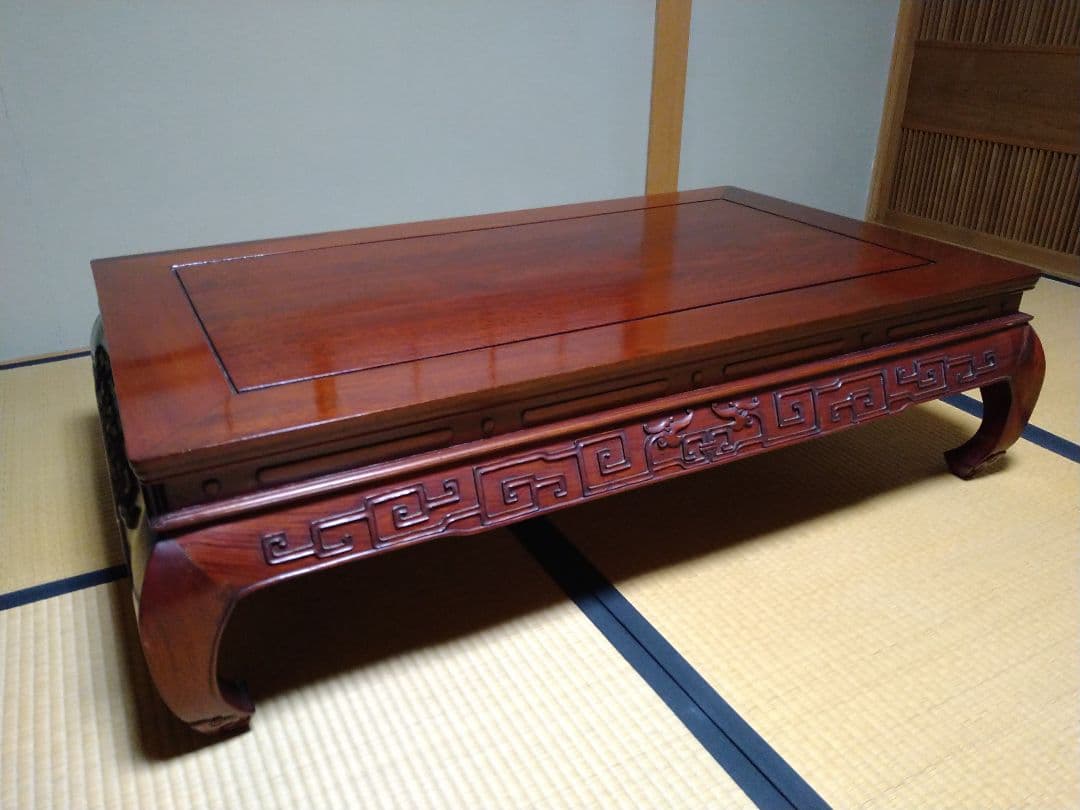 純和風 天然木無垢材 高級 座卓 座敷机 猫脚 レトロ アンティーク