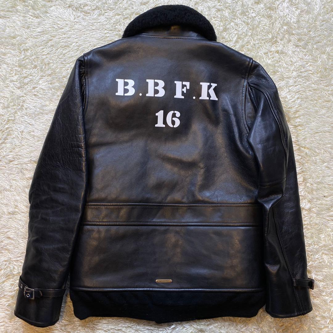 フィンダーズキーパーズ バックボーン G-1 馬革 レザージャケット S 黒色
