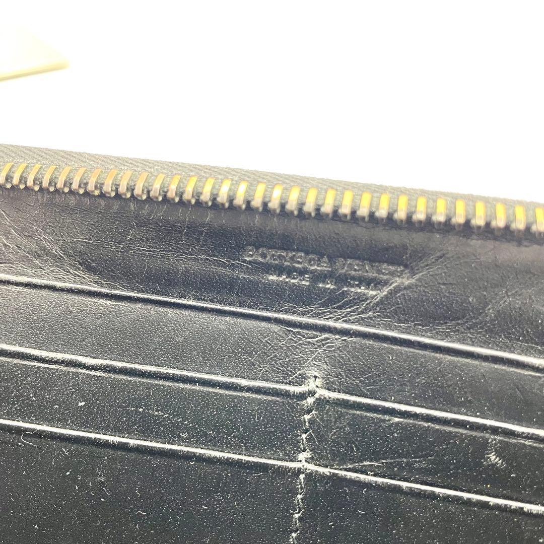 美品　ボッテガヴェネタ　イントレチャート　長財布　ラウンドファスナー　ブラック