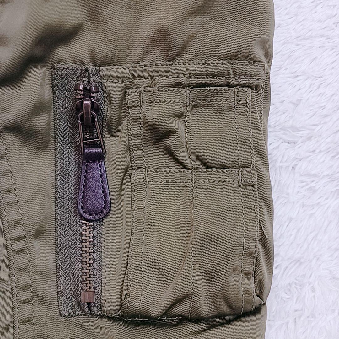 AZUL by moussy N-2B フライトジャケット 短丈 ファー フード