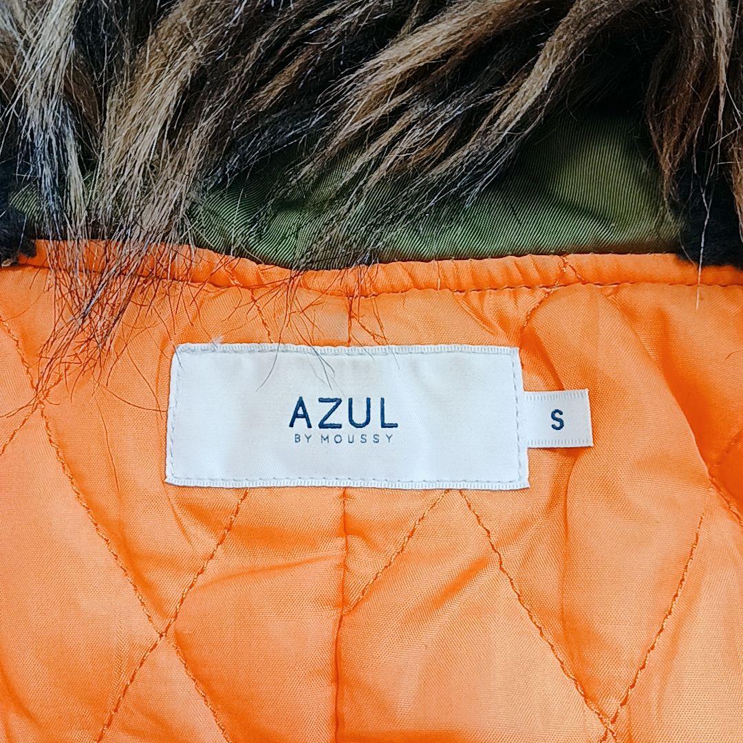 AZUL by moussy N-2B フライトジャケット 短丈 ファー フード