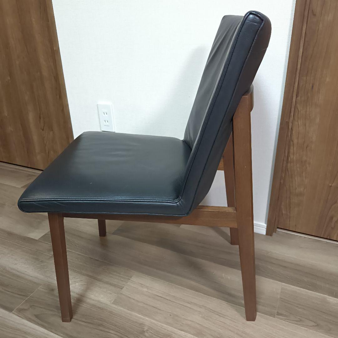 【ACTUSで購入】RELATEブラックレザーチェア　ウォルナット　残り1脚
