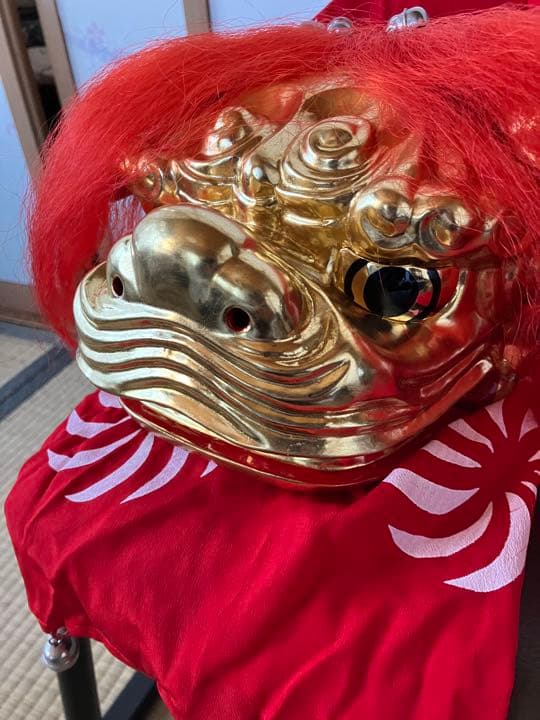 日舞小道具　獅子舞　子獅子　赤獅子　舞 手獅子