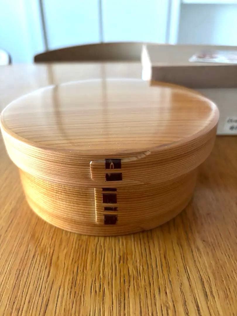 未使用　大舘工芸社　丸弁当(大) 内朱　大舘曲げわっぱ　わっぱ　希少