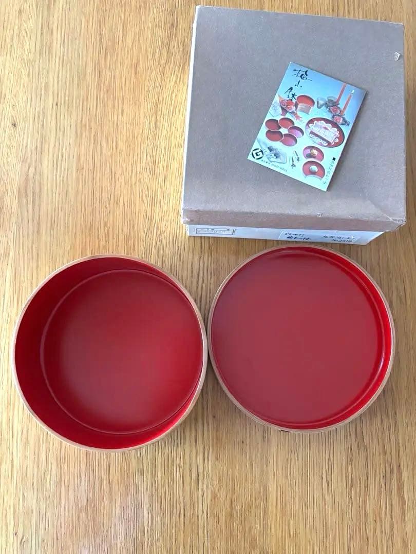 未使用　大舘工芸社　丸弁当(大) 内朱　大舘曲げわっぱ　わっぱ　希少