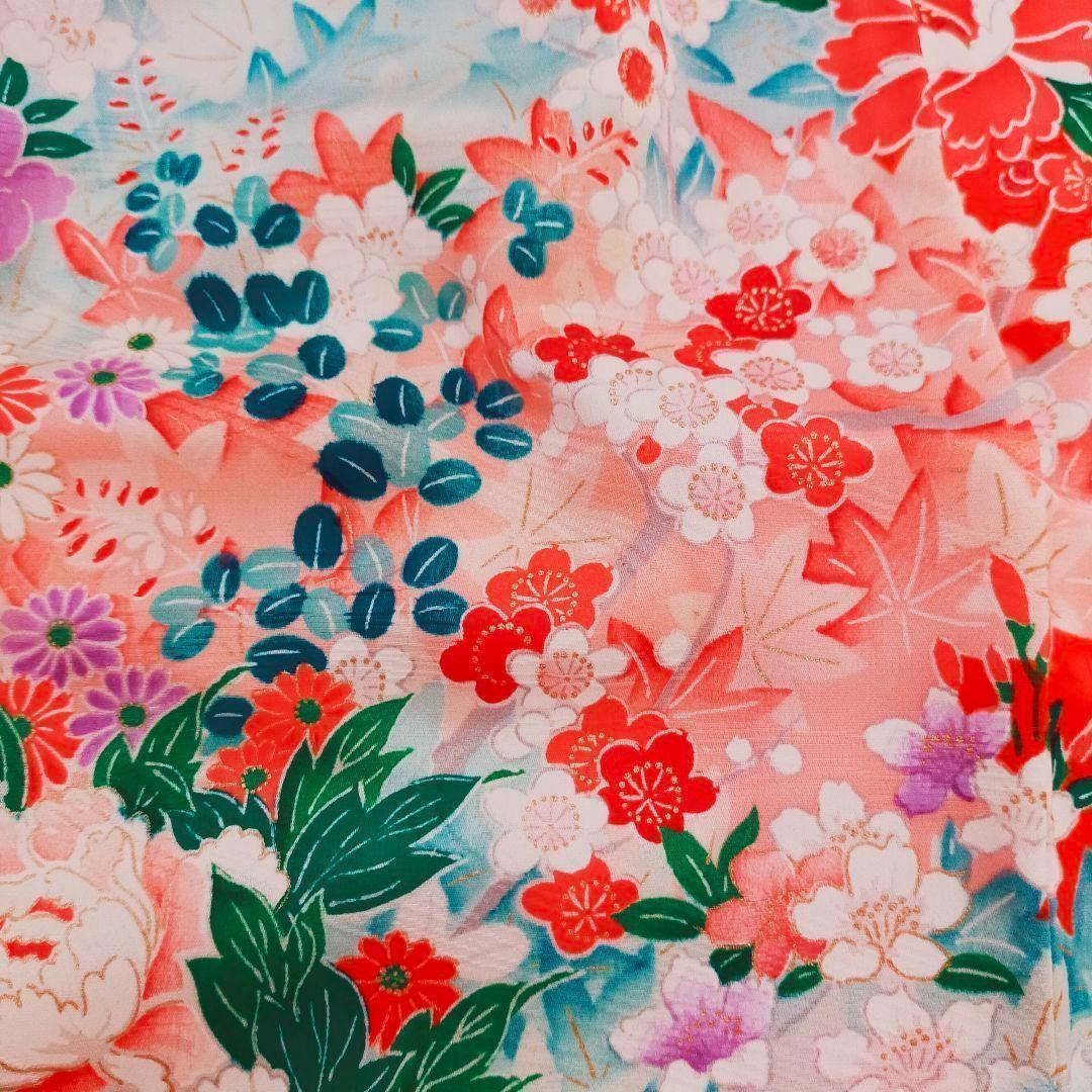 七五三 7歳 女の子 セット 正絹 昭和レトロ 金駒刺繍 牡丹 0706