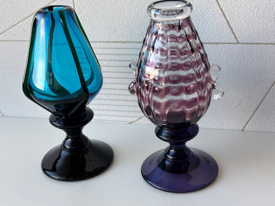 舩木倭帆　吹きガラス　作品展 一輪挿し　花瓶　2個セット