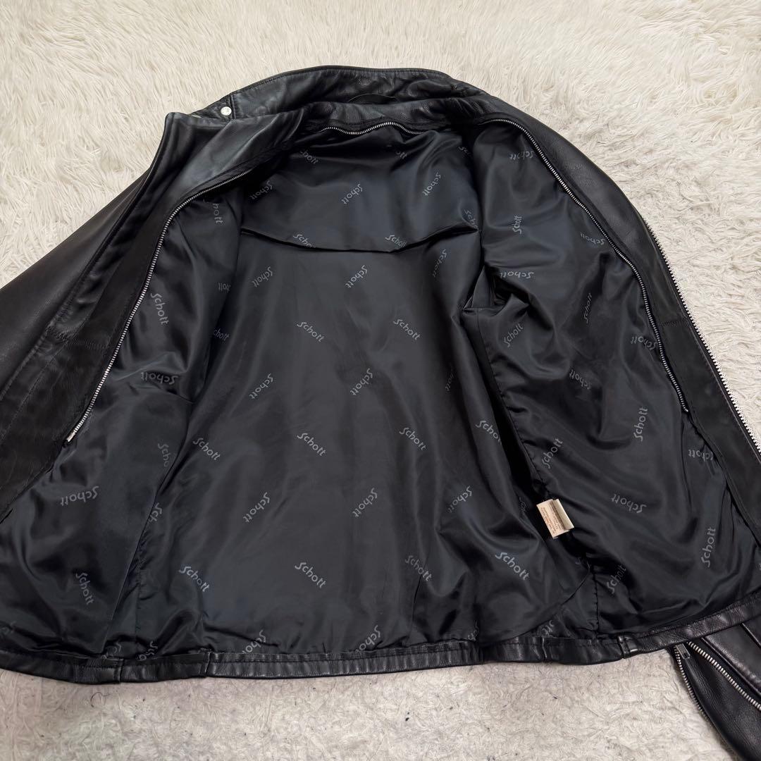 美品Lサイズ相当　ショット　641 シングルライダースジャケット　バイカー　黒