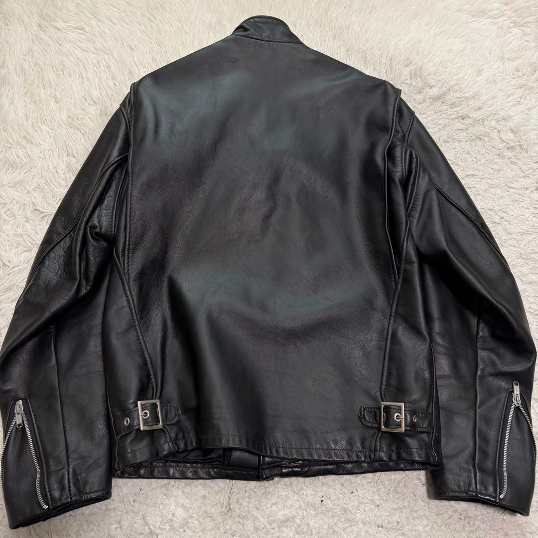 美品Lサイズ相当　ショット　641 シングルライダースジャケット　バイカー　黒