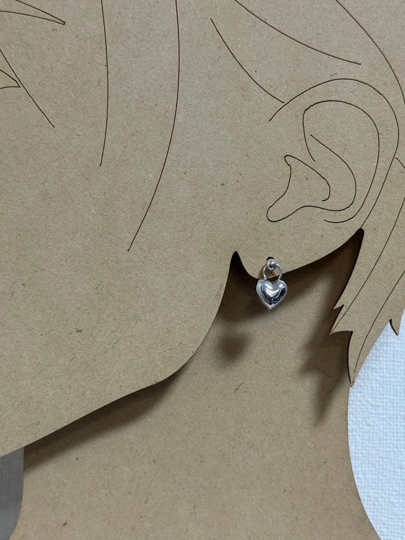 k18wg ハート ピアス スターダスト 光沢仕上げ 2way