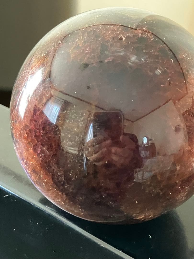 コレクションに！オーラライト23とフローライト共生　スフィア　天然石置物E177