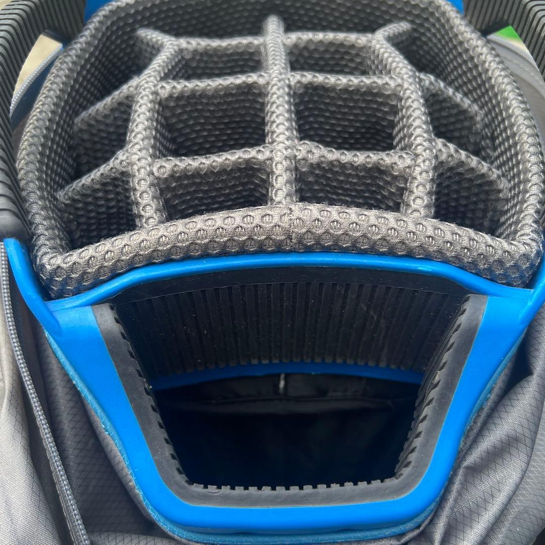 多機能ポケット付きゴルフバッグ グレー/青