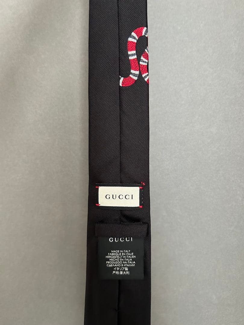 ★美品★ GUCCI グッチ ネクタイ グッチスネーク 結婚式 成人式 黒 蛇