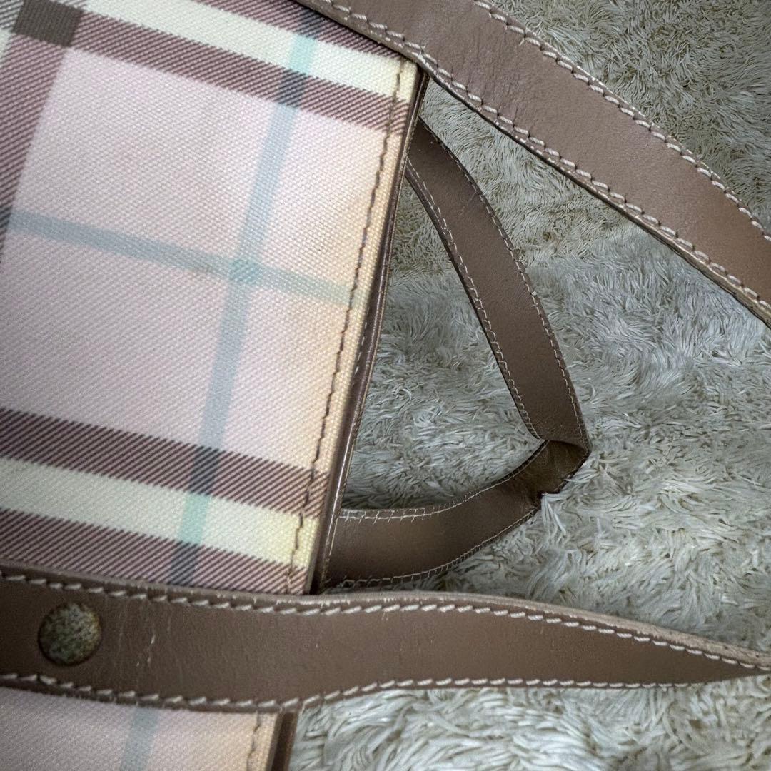 バーバリー　トート ショルダー バッグ チェック ピンク FF95 A4サイズ