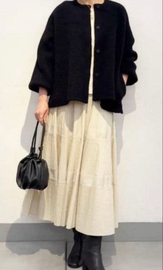 BEARDSLEY プリーツスカート ベージュ フリーサイズ