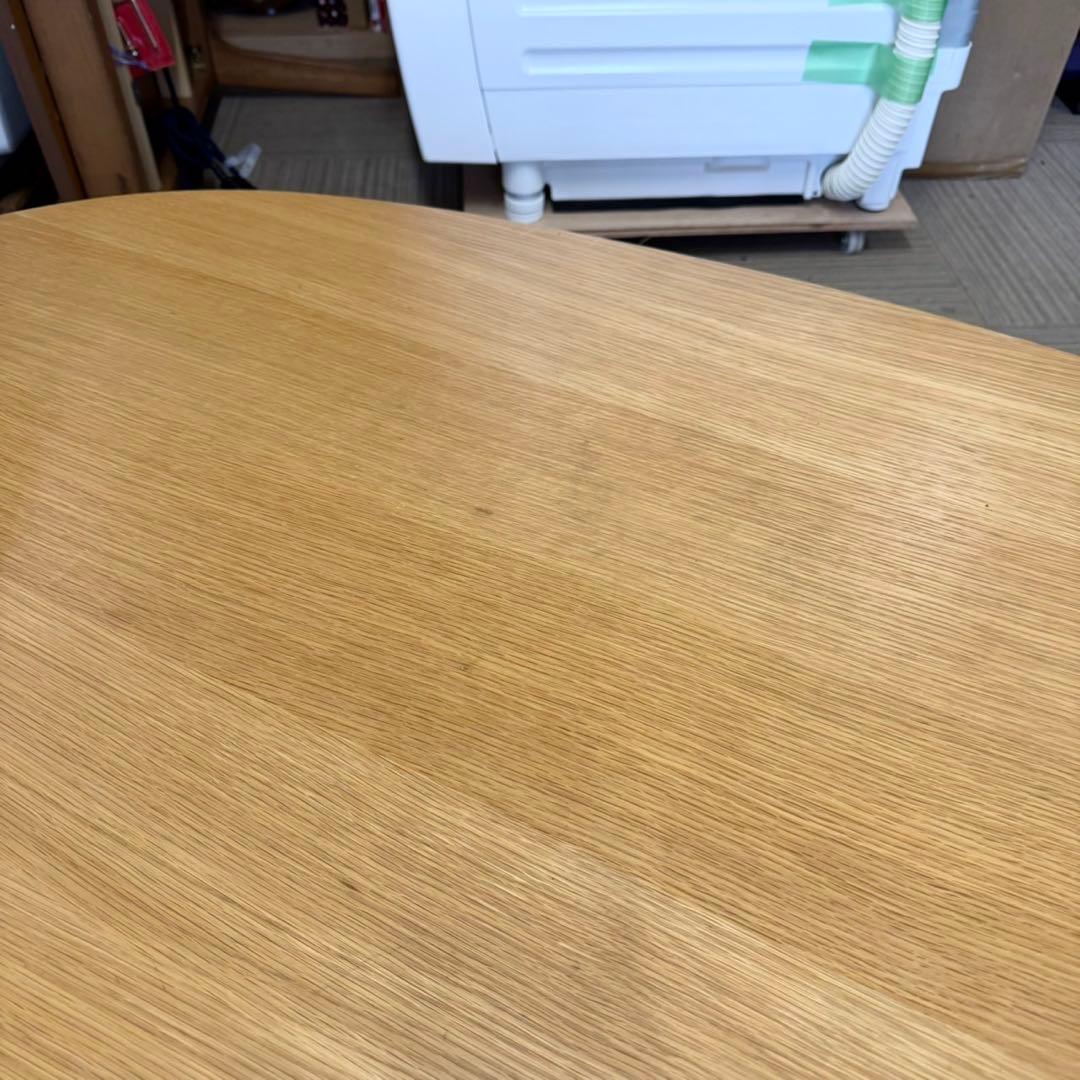 ②無印良品 134cm幅楕円形こたつ リビングこたつ ローテーブル タモ材