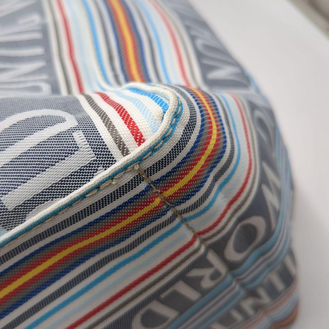 未使用 ハンティングワールド トートバッグ マルチカラー ロゴ ストライプ タグ