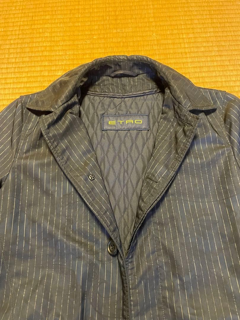 ETRO ステンカラーコート ダークブルー