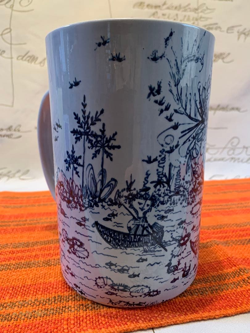 ビヨンヴィンブラッド　レアなビンテージニモール窯のユニークなジョッキ型大型花瓶！