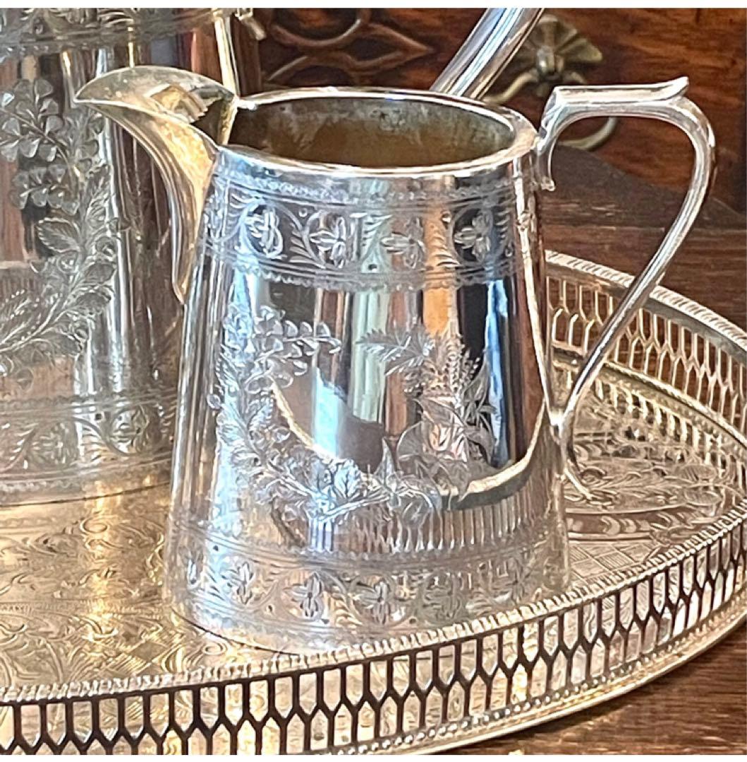 英国　イギリス　アンティーク　ティーセット　シルバープレート　純銀P 銀製品