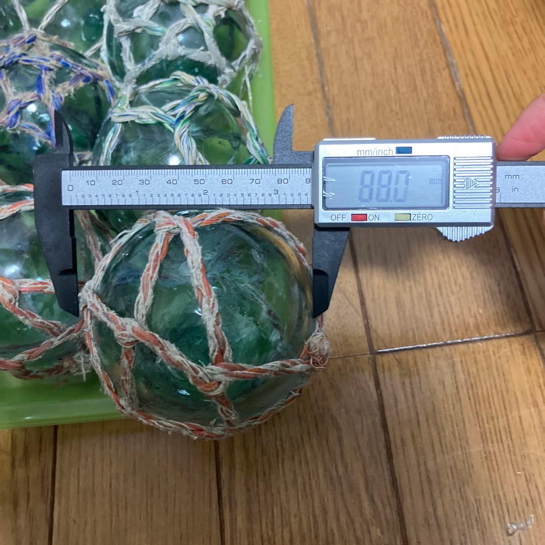 浮き玉　ガラス玉　「川口」の刻印入り　8〜9cm 21個