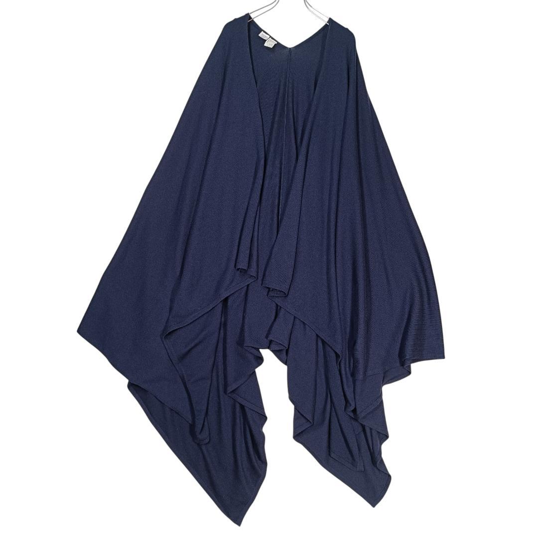 barrie バリーカシミヤ ウール シルク ストール カーディガン ネイビー