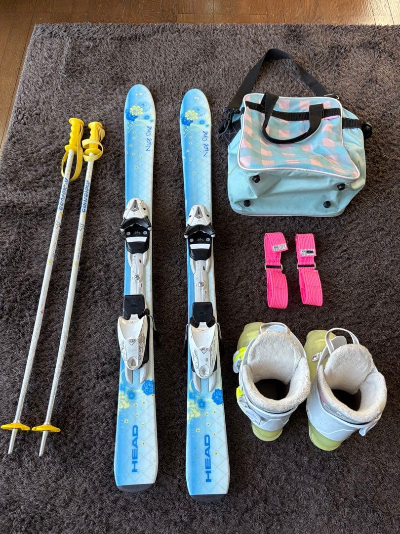 HEAD 子供用スキーセット バッグ付き、フルセット