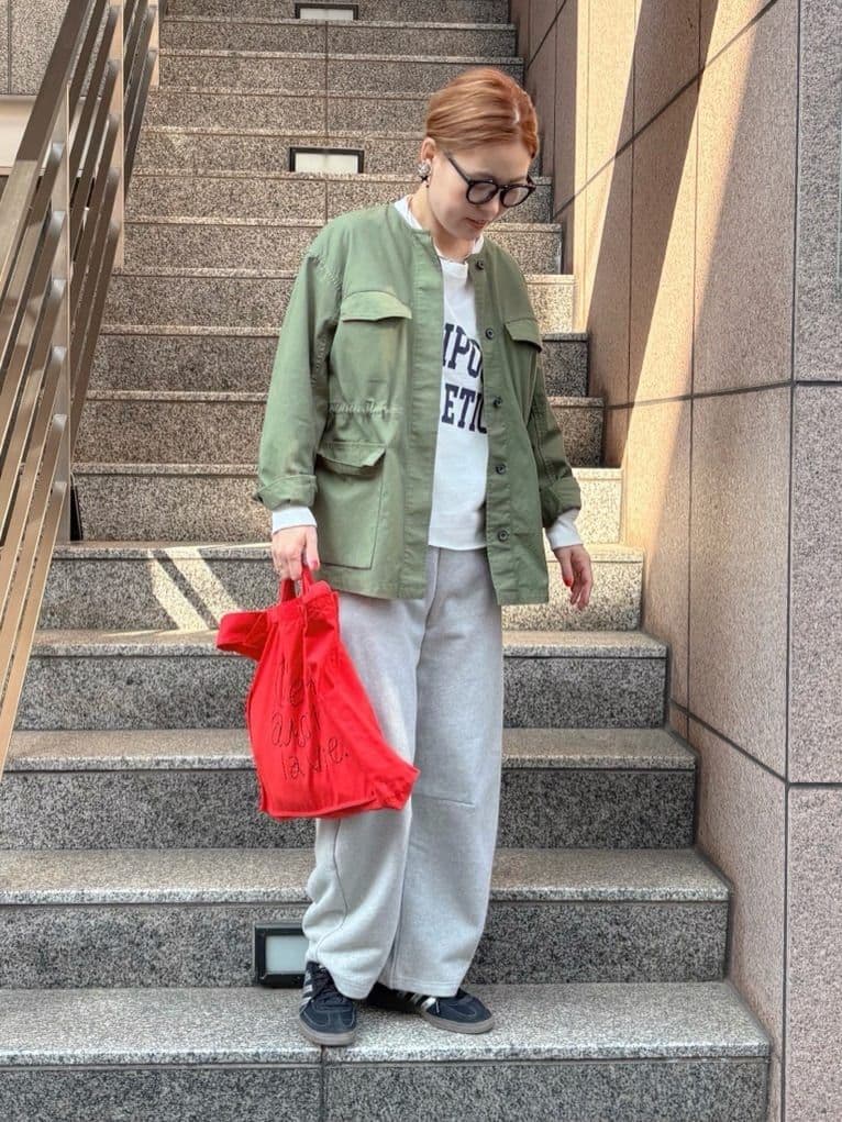 ピュアルセシン　ノーカラーミリタリーブルゾン