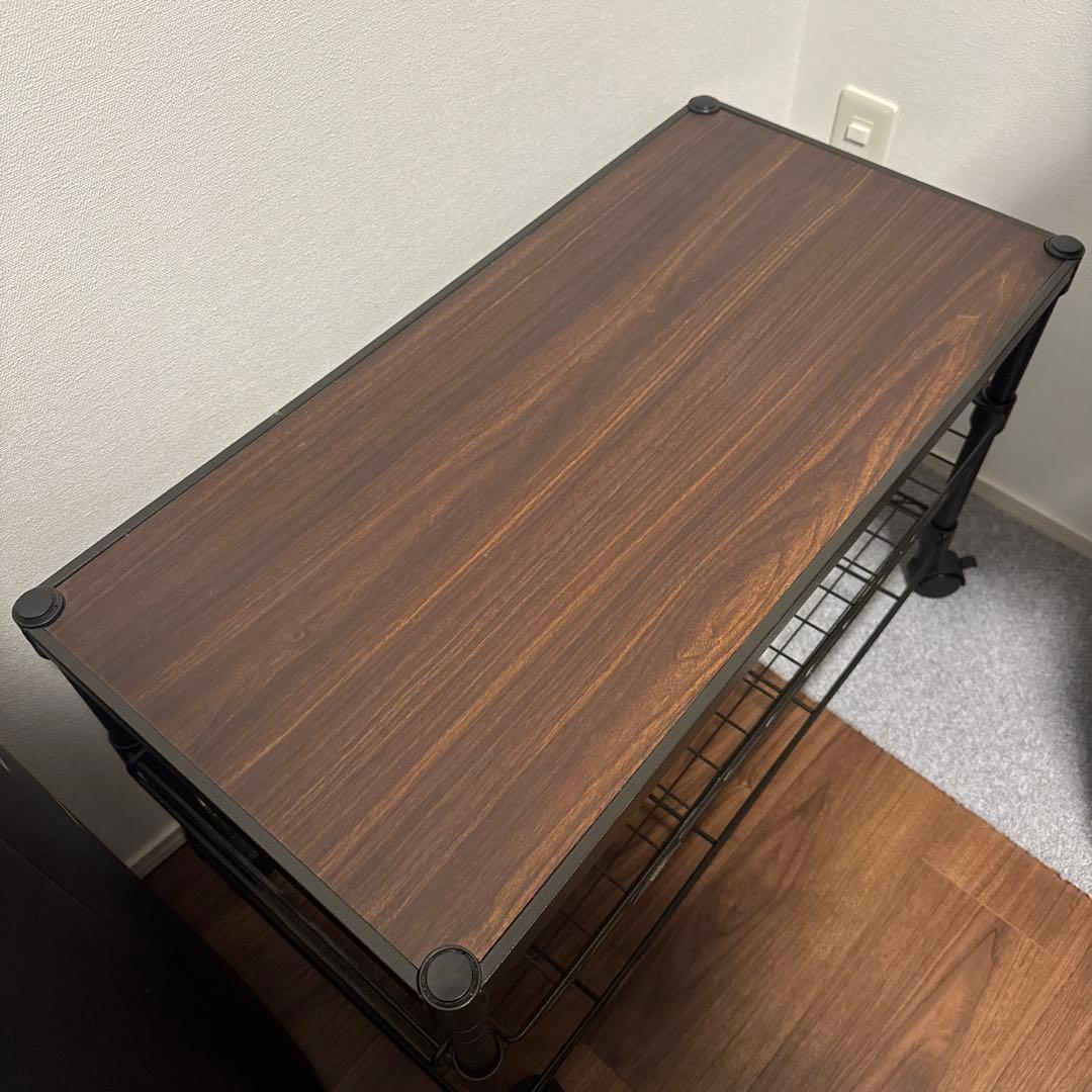 ルミナスノワール　TV台　3段　スチールラック キャスター付き