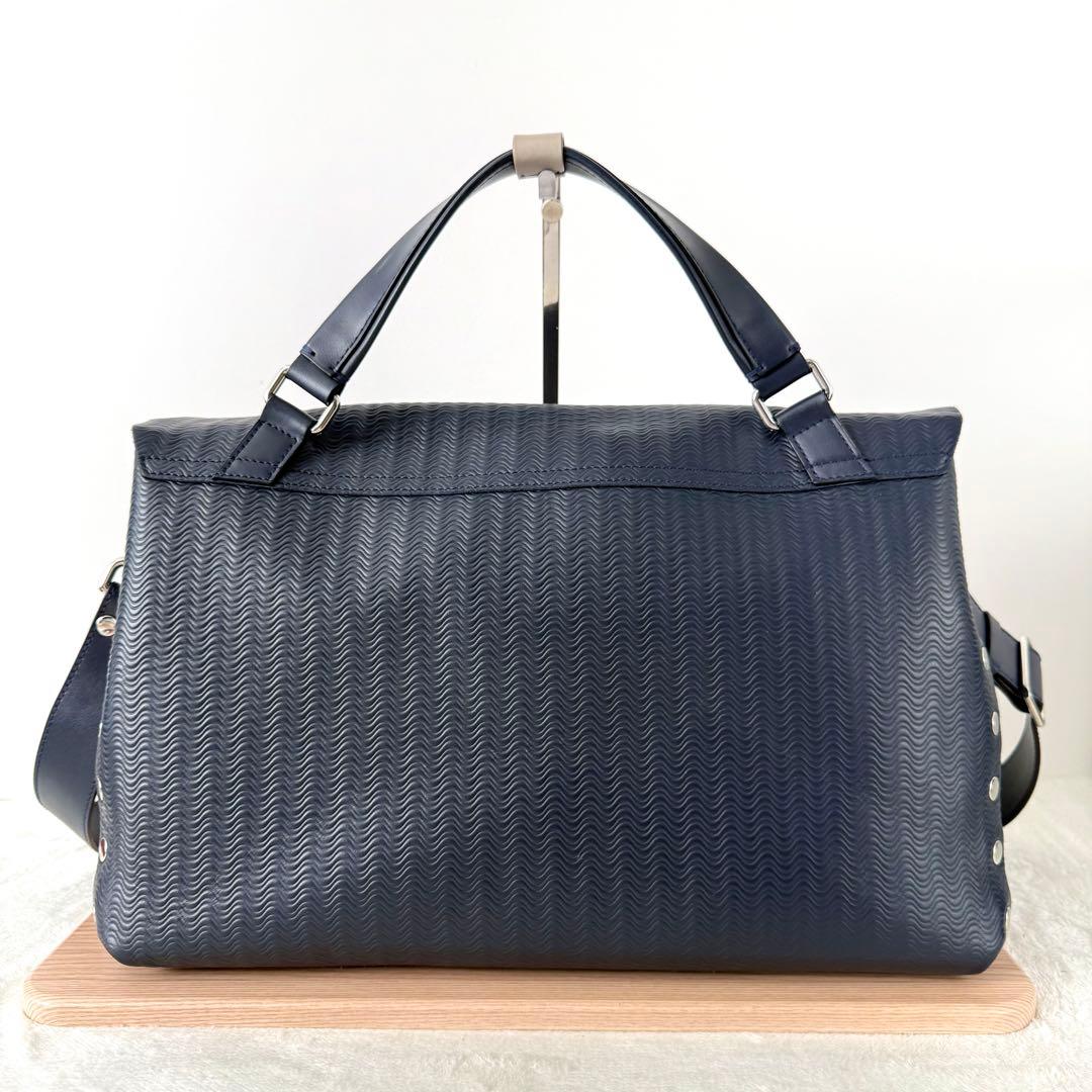 【美品】ザネラート POSTINA L カミシミアブランディーン 紺色