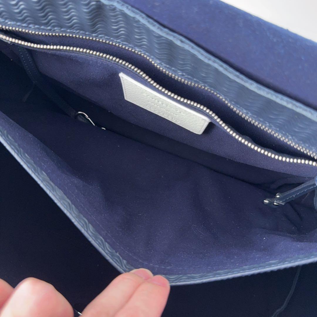 【美品】ザネラート POSTINA L カミシミアブランディーン 紺色