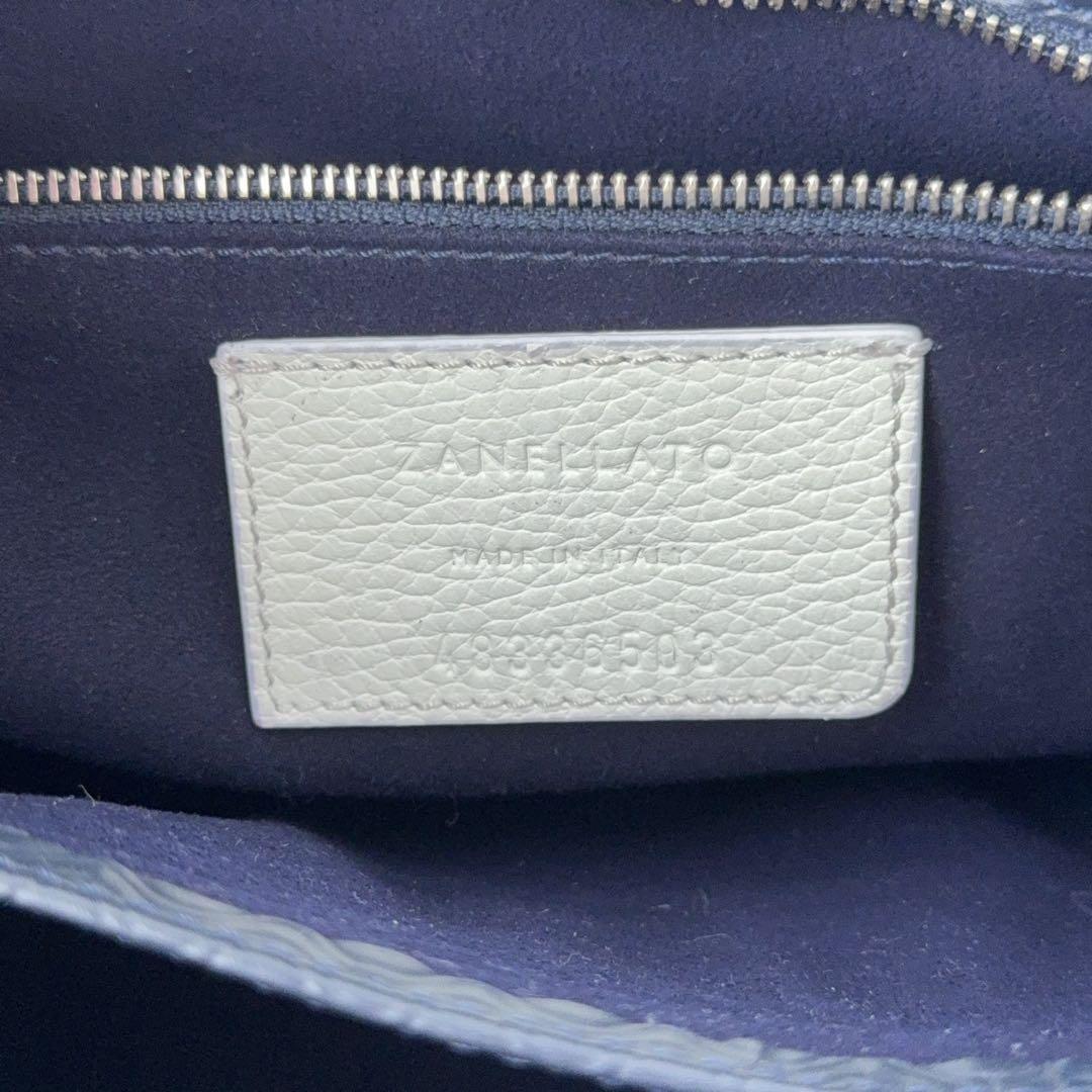 【美品】ザネラート POSTINA L カミシミアブランディーン 紺色