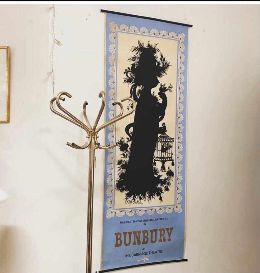 ビヨンヴィンブラッド　ビンテージ大型四季ポスターブルーの秋！影絵の様で懐かしい。