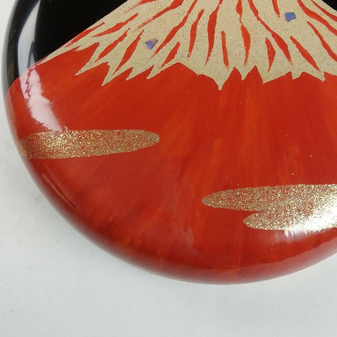 Ｔ８３２　棗　『紅富士蒔絵』『輪島塗』『中棗』『蒔絵師　黒川和禅』　共箱　茶道具