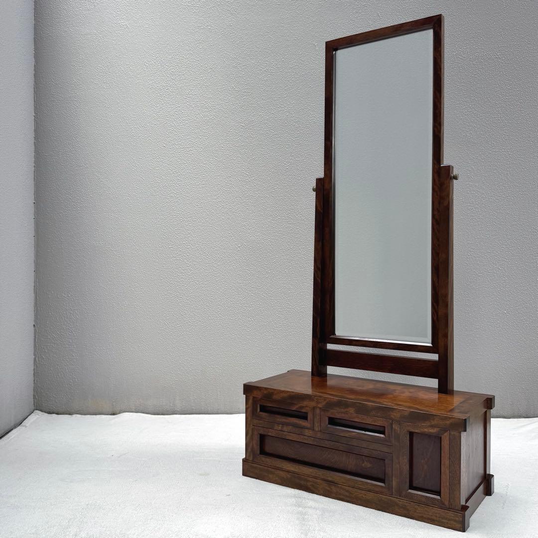 美品✴︎九州民芸 ミズメザクラ 樺材 ドレッサー 鏡台 民芸家具 引出し付 高級