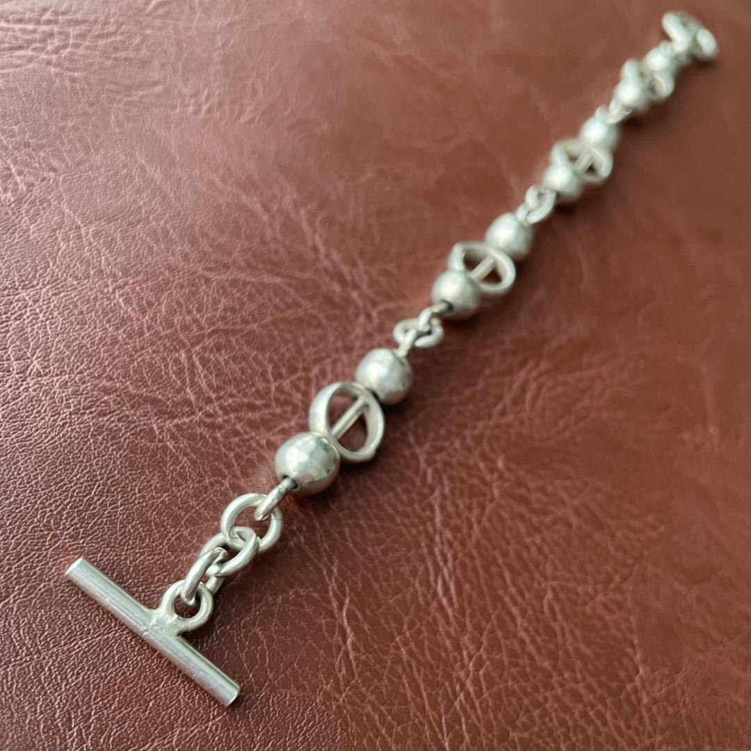 ビンテージシルバー925ブレスレット メキシコ製 ボールチェーン TAXCO