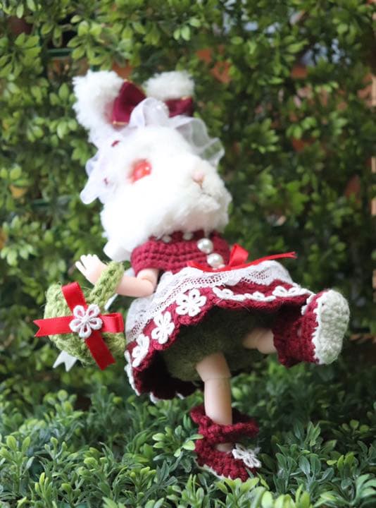 創作ドール　可動ボディ　うさぎちゃん　人形　編みぐるみ ブライス　友達　ラビット