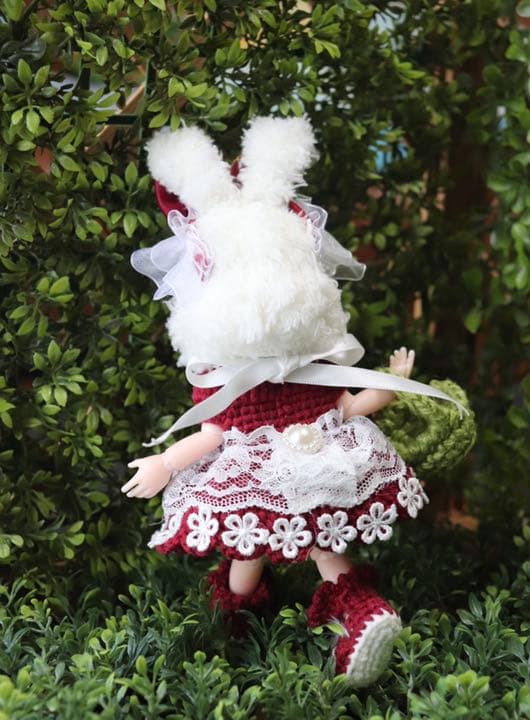 創作ドール　可動ボディ　うさぎちゃん　人形　編みぐるみ ブライス　友達　ラビット