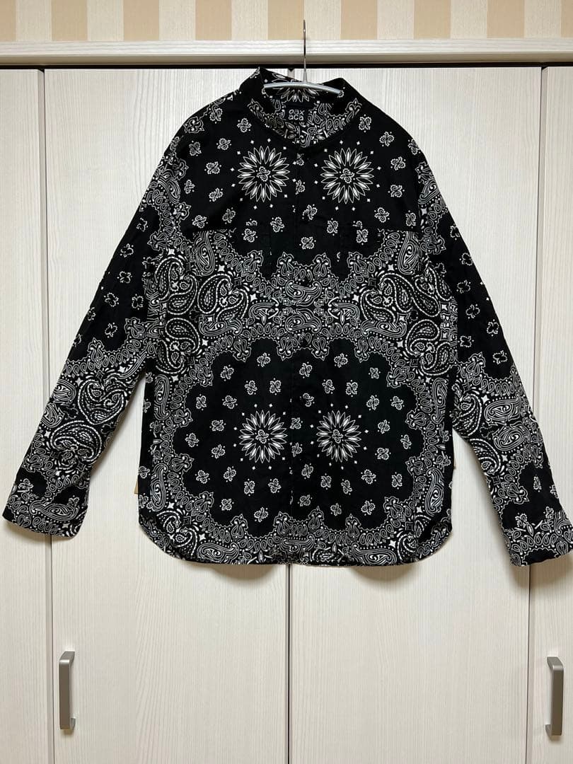 オアハカ　oaxaca スタンドカラーシャツ　ペイズリー　ブラック　別注　超美品