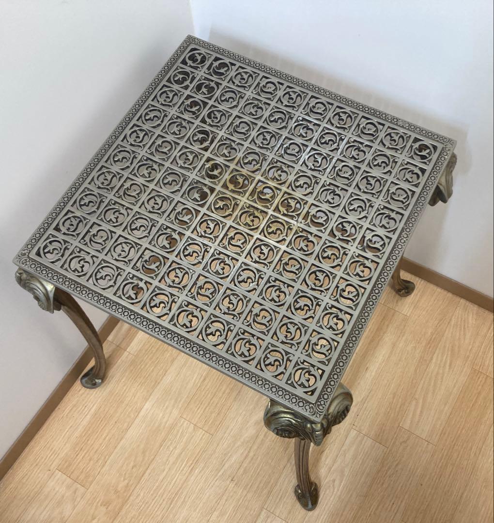 アンティーク調猫脚花台