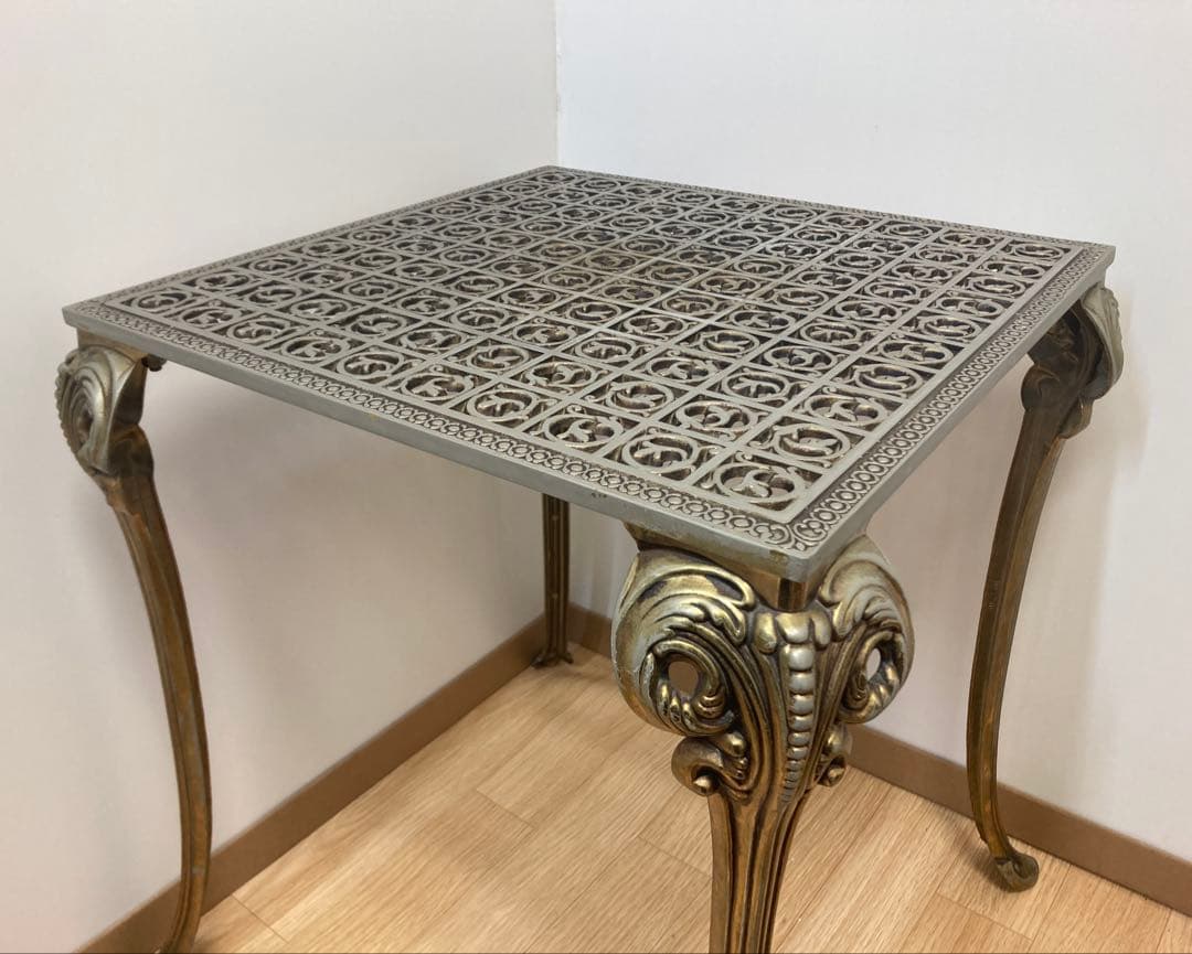 アンティーク調猫脚花台