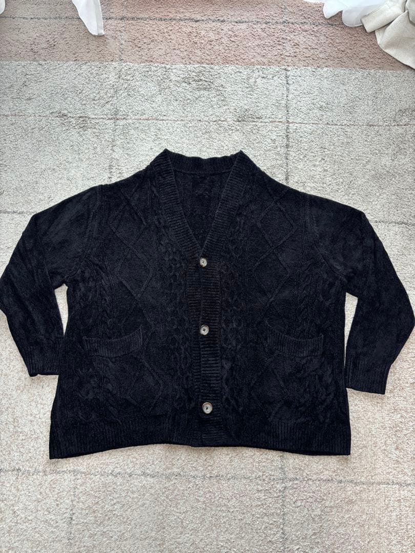 ABYTS 佐藤健　ケーブルニットカーディガン　サイズ3 ブラック