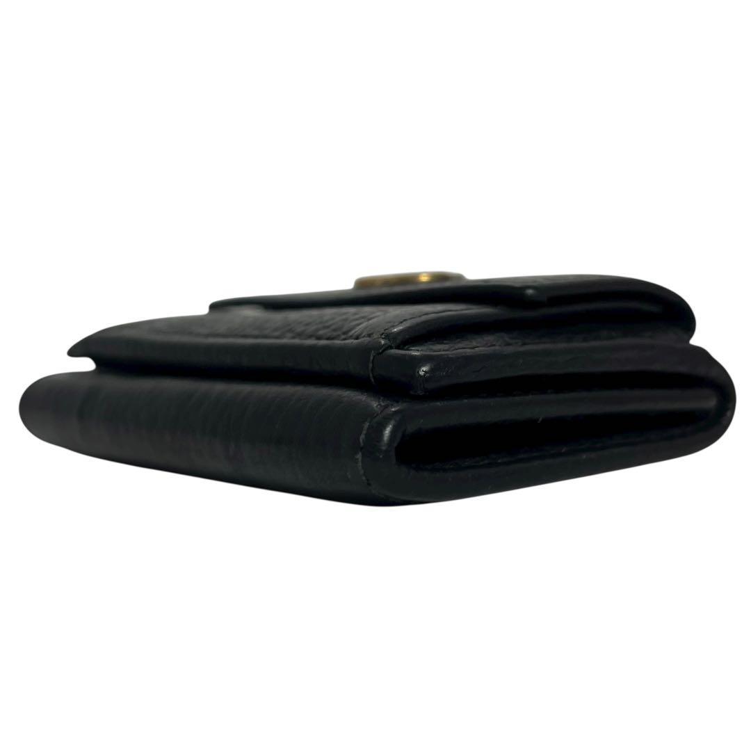 大人気✨グッチ 三つ折り財布 GGマーモント レザー ロゴ金具 黒