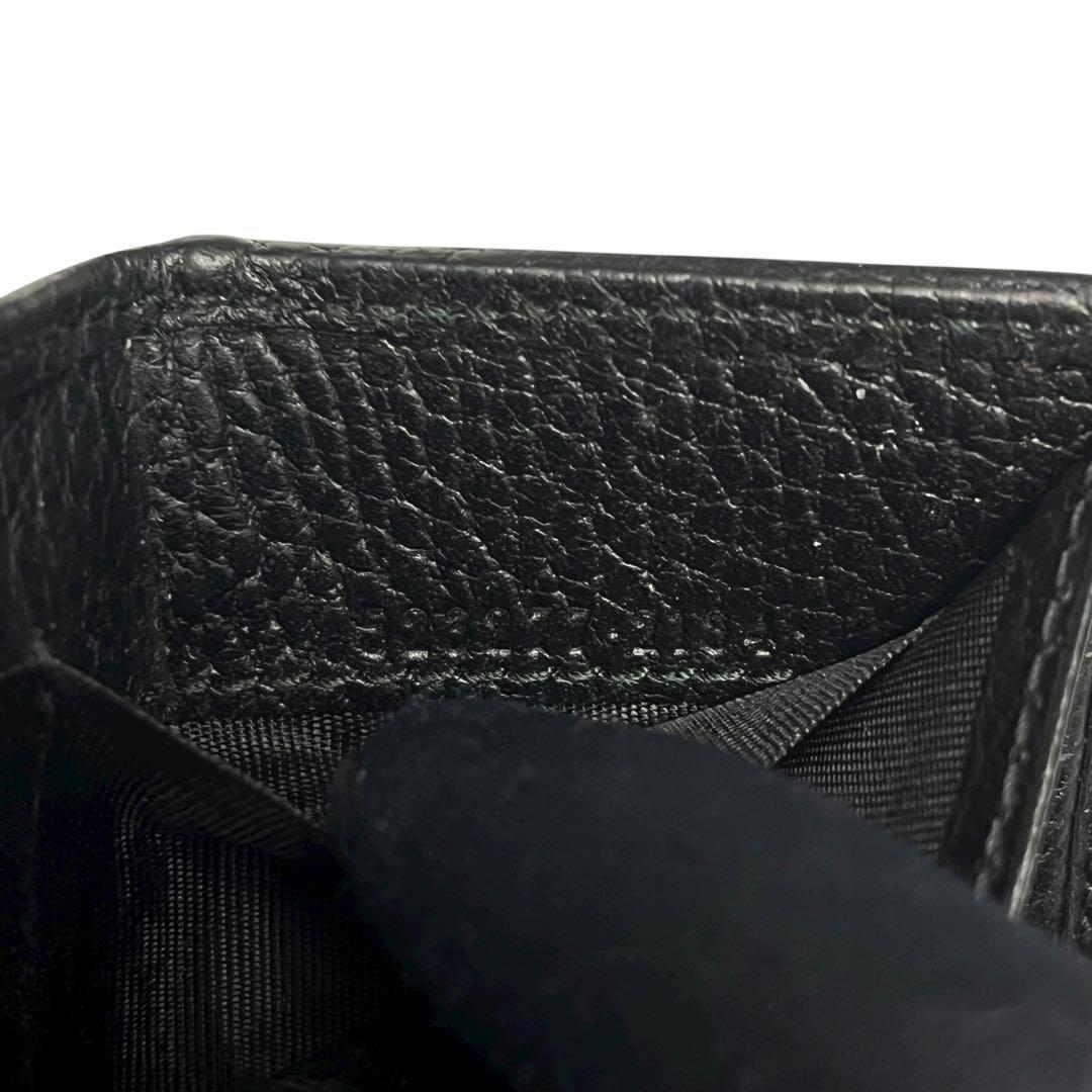 大人気✨グッチ 三つ折り財布 GGマーモント レザー ロゴ金具 黒