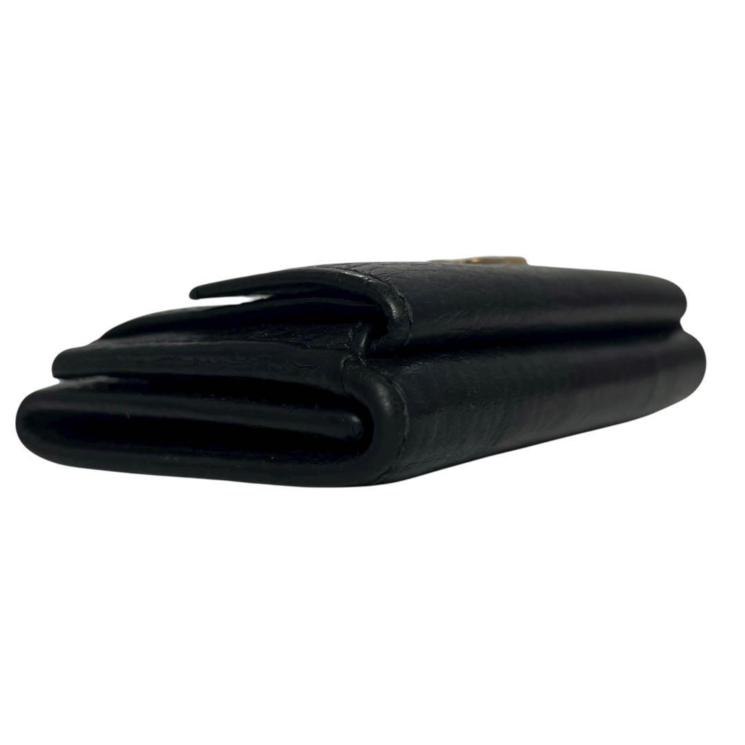 大人気✨グッチ 三つ折り財布 GGマーモント レザー ロゴ金具 黒