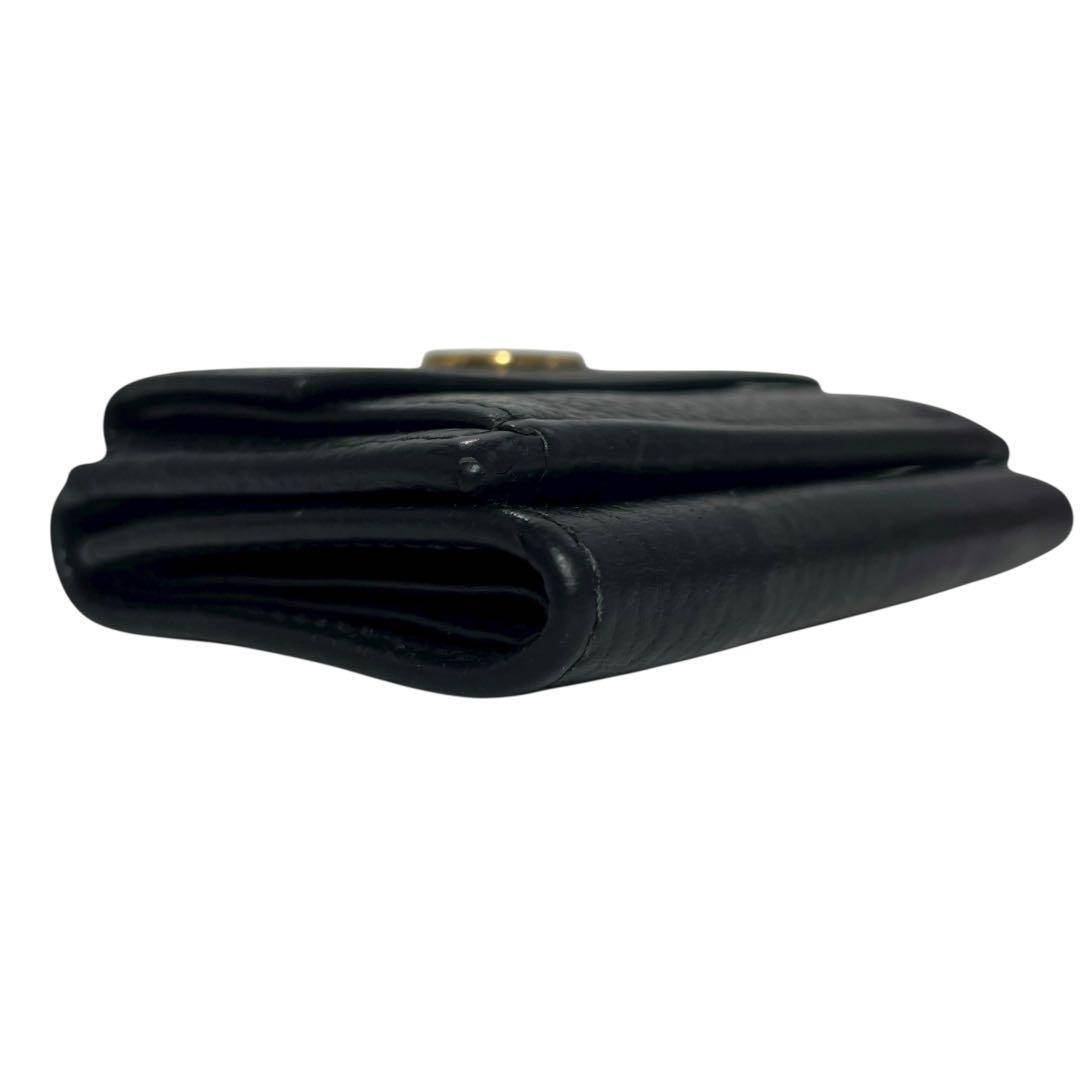 大人気✨グッチ 三つ折り財布 GGマーモント レザー ロゴ金具 黒