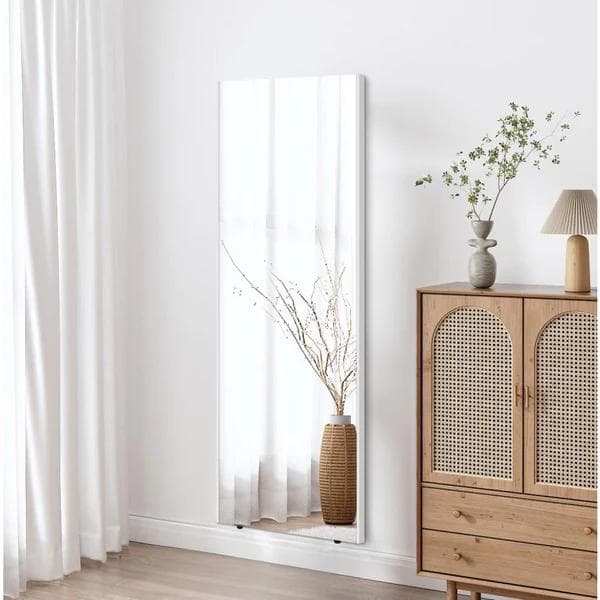 割れない鏡 全身姿見 軽量 安全 W40×H120cm ナチュラル(木色)