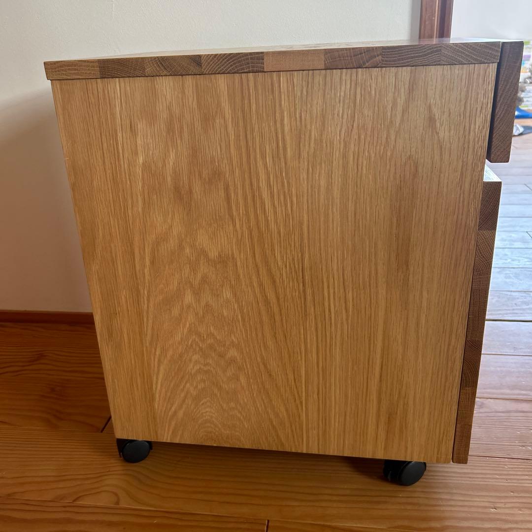 【廃盤品】無印良品 木製 デスクキャビネット 引き出し2段 タモ材