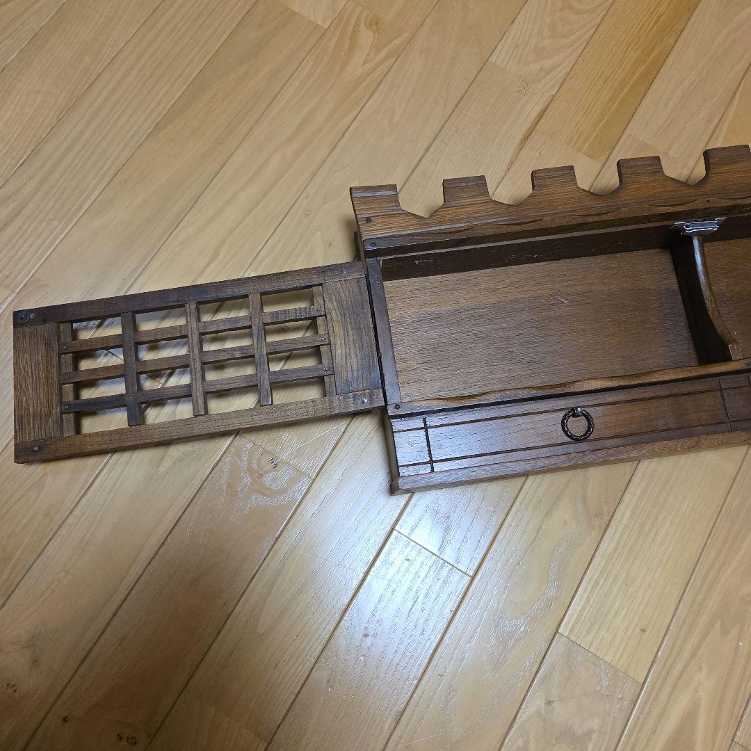 アンティークな木製スパイスラック　2引き出し付き　前面観音開き➕️オマケ付き！