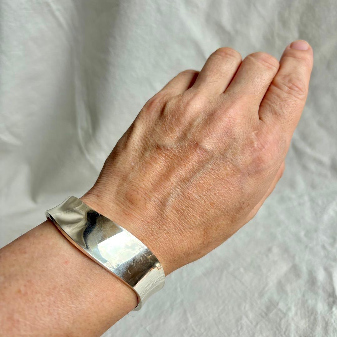 メキシカンジュエリー　ヴィンテージ　バングル　ボーンカフ　MEXCO 刻印あり